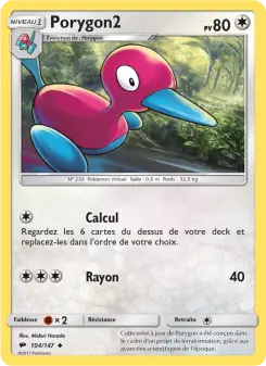 Porygon2 — carte 104 de l’extension Ombres Ardentes