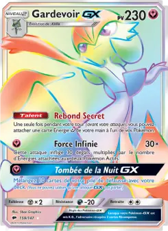 Gardevoir GX — carte 159 de l’extension Ombres Ardentes