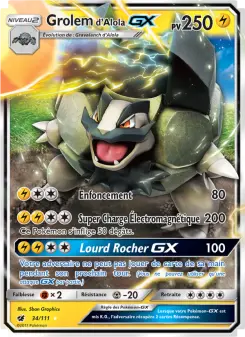 Grolem d’Alola GX — carte 34 de l’extension Invasion Carmin