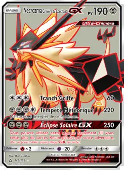 Necrozma Crinière du Couchant GX — carte 145 de l’extension Ultra-Prisme