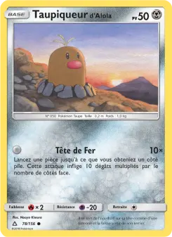 Taupiqueur d’Alola — carte 78 de l’extension Ultra-Prisme