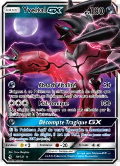 Yveltal GX — carte 79 de l’extension Lumière Interdite