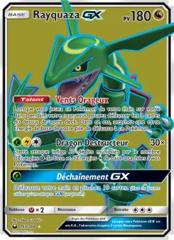 Rayquaza GX — carte 160 de l’extension Tempête Céleste