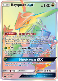 Rayquaza GX — carte 177 de l’extension Tempête Céleste