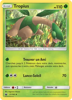 Tropius — carte 21 de l’extension Tempête Céleste