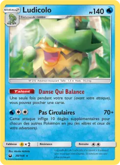 Ludicolo — carte 38 de l’extension Tempête Céleste