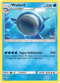 Wailord — carte 40 de l’extension Tempête Céleste