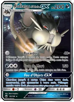 Rattatac d’Alola GX — carte 85 de l’extension Tempête Céleste