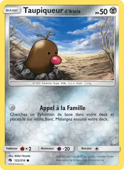 Taupiqueur d’Alola — carte 122 de l’extension Tonnerre Perdu