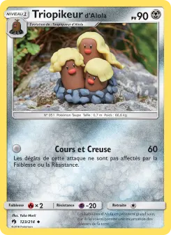 Triopikeur d’Alola — carte 123 de l’extension Tonnerre Perdu