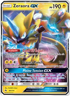 Zeraora GX — carte 86 de l’extension Tonnerre Perdu