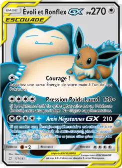 Évoli et Ronflex GX — carte 171 de l’extension Duo de Choc