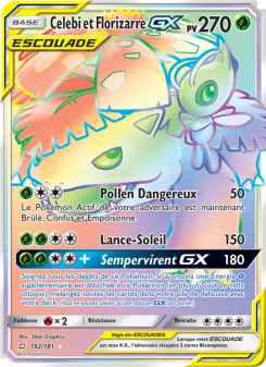 Celebi et Florizarre GX — carte 182 de l’extension Duo de Choc