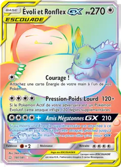 Évoli et Ronflex GX — carte 191 de l’extension Duo de Choc