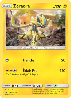 Zeraora — carte 52 de l’extension Duo de Choc