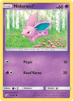 Nidoran♂ — carte 57 de l’extension Duo de Choc
