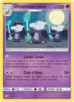 Ossatueur d’Alola — carte 64 de l’extension Duo de Choc