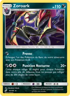 Zoroark — carte 91 de l’extension Duo de Choc