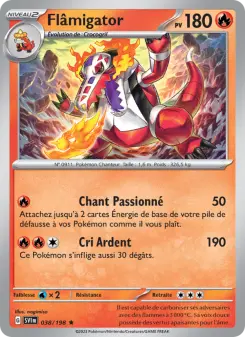 Flâmigator — carte 038 de l’extension Écarlate et Violet