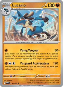 Lucario — carte 114 de l’extension Écarlate et Violet