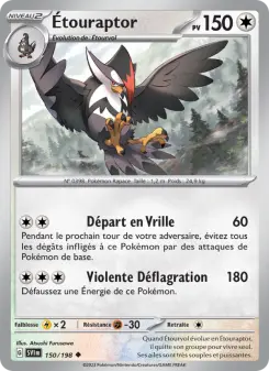 Étouraptor — carte 150 de l’extension Écarlate et Violet