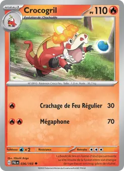 Crocogril — carte 036 de l’extension Évolutions à Paldea