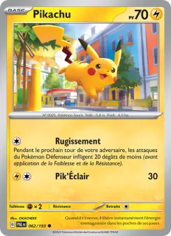 Pikachu — carte 062 de l’extension Évolutions à Paldea