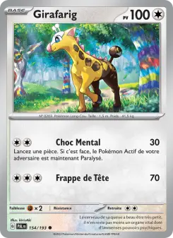 Girafarig — carte 154 de l’extension Évolutions à Paldea