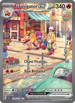 Flâmigator-ex — carte 258 de l’extension Évolutions à Paldea