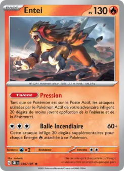 Entei — carte 030 de l’extension Flammes Obsidiennes