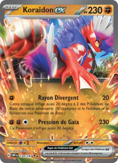 Koraidon-ex — carte 124 de l’extension Flammes Obsidiennes