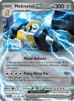Melmetal-ex — carte 153 de l’extension Flammes Obsidiennes