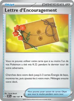 Lettre d'Encouragement — carte 189 de l’extension Flammes Obsidiennes