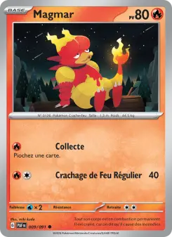 Magmar — carte 009 de l’extension Destinées de Paldea