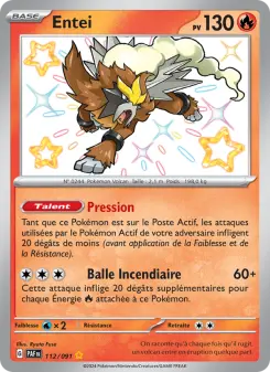 Entei — carte 112 de l’extension Destinées de Paldea