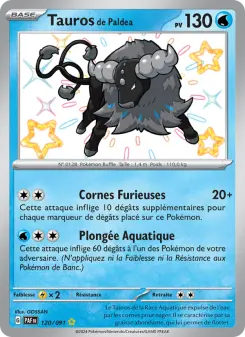 Tauros de Paldea — carte 120 de l’extension Destinées de Paldea