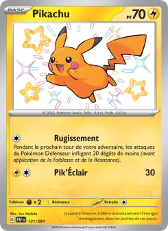 Pikachu — carte 131 de l’extension Destinées de Paldea