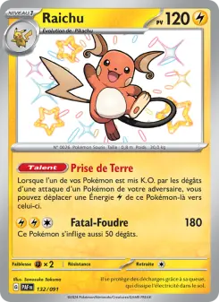 Raichu — carte 132 de l’extension Destinées de Paldea