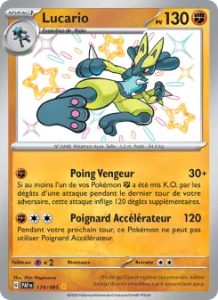 Lucario — carte 174 de l’extension Destinées de Paldea