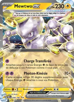 Mewtwo-ex — carte 058 de l’extension Faille Paradoxe