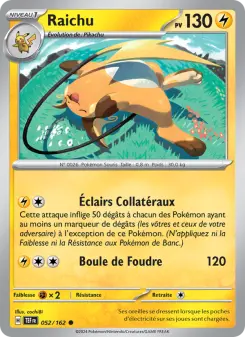Raichu — carte 052 de l’extension Forces Temporelles