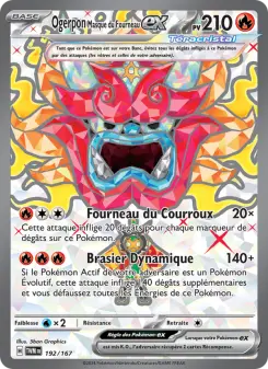 Ogerpon Masque du Fourneau-ex — carte 192 de l’extension Mascarade Crépusculaire
