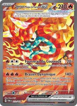 Ogerpon Masque du Fourneau-ex — carte 212 de l’extension Mascarade Crépusculaire