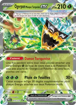 Ogerpon Masque Turquoise-ex — carte 012 de l’extension Évolutions Prismatiques