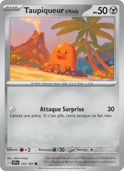 Taupiqueur d'Alola — carte 122 de l’extension Étincelles Déferlantes