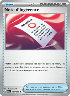 Note d'Ingérence — carte 181 de l’extension Étincelles Déferlantes