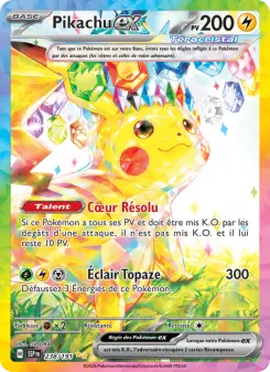 Pikachu-ex — carte 238 de l’extension Étincelles Déferlantes