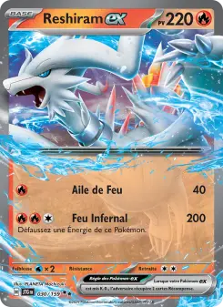 Reshiram-ex — carte 030 de l’extension Aventures Ensemble