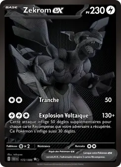 Zekrom-ex — carte 172 de l’extension Foudre Noire