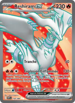Reshiram-ex — carte 158 de l’extension Flamme Blanche